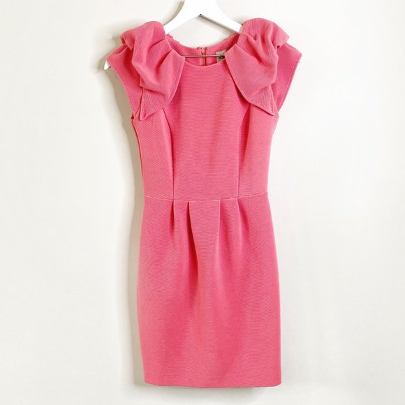 ASOS Dresses & Skirts - ASOS Salmon Pink Puff Sleeve Ribbed Bodycon Dress